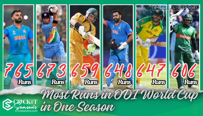 Top Players With the Most Runs in ODI World Cup in One Season