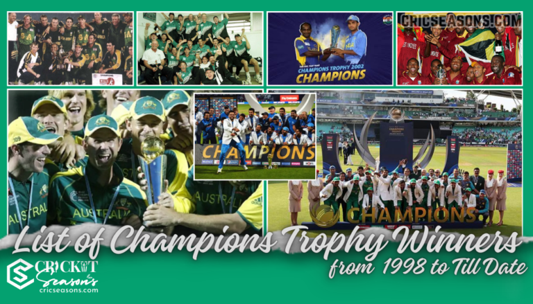 List of Champions Trophy Winners from 1998 to Till Date